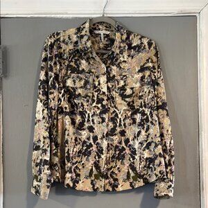 French Connection‎ Multicolor Abstract Blouse Size Large Petite